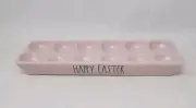 NEW RAE DUNN "HAPPY EASTER" Pink 12 Egg Holder