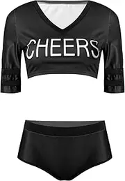 [WANFJ] Lingerie Dress Women's Cheerleading Dress Lettered Lingerie for Glitter Panties