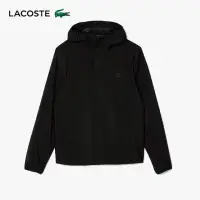 在飛比找momo購物網優惠-【LACOSTE】男裝-防潑水連帽夾克(黑色)