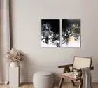 Original Abstract SEt diptych Canvas Modern Wall Art for Contemporary Interior