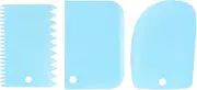 3 PCS Dough Scraper, Pastry Scraper Plastic Bench Cutter, Bowl Scrapers Dough Bread Cutters for Cake Decorating Baking (Blue)
