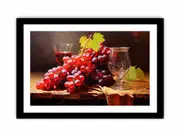 Grapes Still Life Art Framed print