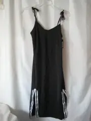 Mossimo Black w White Accent Tie Spaghetti Strap Slip Dress Size XS NWT