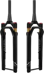 BUCKLOS GRVS 1 1/8 700C Gravel Road Bike Air Suspension Fork, 40mm Travel 28.6mm Threadless Tapered Tube, 100 * 12mm Thru Axle, Manual Lockout Disc Brake Bicycle Front Fork