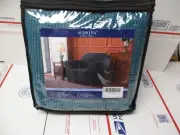 SUBRTEX 1 PIECE JACQUARD TURQUOISE COLOR CHAIR SLIPCOVER NEW FAST SHIPPING
