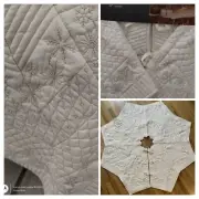 Martha Stewart TREE SKIRT SNOWFLAKE shaped Quilted Christmas Winter NEW 52"