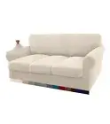Granbest 4 Piece Microfiber Stretch Couch Sofa Cover Soft Textured Beige/Yellow