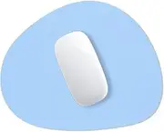 Hsurbtra Mouse Pad, Premium-Textured Small Oval Mousepad 8.7 x 7.1 Inch Blue, Thick 3 mm Anti-Slip Waterproof Rubber Pretty Cute Computer Mat for Office Home Gaming Laptop Men Women Kids