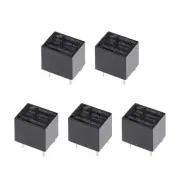 5 x JQC-T78-DC05V-C 5V Coil SPDT 5 Pin PCB Electromagnetic Power Relay Black