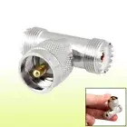 CB Ham Radio Antenna UHF Double Female to Male Coaxial Connector Tee