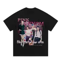 在飛比找蝦皮購物優惠-韓國女團blackpink周邊t恤寬鬆重磅純棉lisa Pa