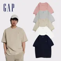 在飛比找蝦皮商城優惠-Gap 男裝 純棉小熊刺繡圓領短袖T恤 厚磅密織水洗棉系列-