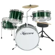 Karrera Kid 4 Drum Set Junior Drums Kit Musical Play for Children, Green