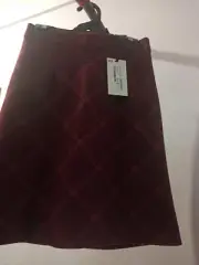 Alannah Hill Check mate burgundy skirt size 6