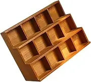 Operitacx Wooden Storage Cabinet Organizer Vintage Wall Hanging Box for Office Supplies Open Storage Design Wooden Material Compartment Stair Step Case for Home