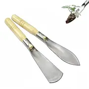 Garden Trowel 2PCS,Portable Gardening Tools Set,32cm Pointed and Flat Trowel with Wooden Handle,Hand Soil Scoop for Soil Turning and Planting