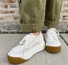 New UGG EZ DUZZIT LACE Platform Sneakers Suede Shoes Size 10 Off-White
