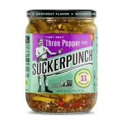 Suckerpunch Gourmet Spicy Dill Fiery Heat Three Pepper Pickle Chips Jar, 24 Flui