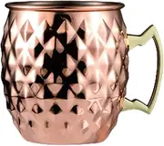 GETBSTOOP Copper Moscow Mule Mugs - 1Pcs Stainless Steel Hammered Mug with Handle Hammered Mugs Handmade Coffee Mug Cocktail Mug for Cold Drinks Beer Bars Parties Gifts