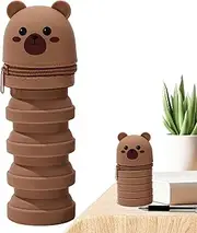 Desk Organizer Pen Holder | Telescopic Pencil Bag Pen Holder - Cartoon Silicone Storage Retractable for Teens Student Teacher Desk Organization Kids School Dorm Home