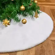 White Christmas Tree Skirt 24 inch Faux Fur Tree Skirt Small Xmas Tree Skirt ...