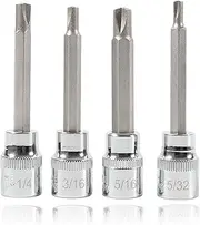 johntruck 4 Pack Clutch Head Bit Socket Set Used with 3/8" Square Drive for Chevy Cars and Trucks Older