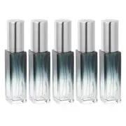 5 Pcs 10ml Fine Mist Bottles Mini Spray Bottles (Square, Gradient Blue/Silver)