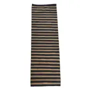 30 In. W X 96 In. L Blacks Striped Jute Cotton Table Runner