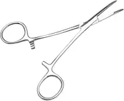 Stainless Steel Pet Ear Hair Tweezers, Curved Tip Cleaning Clamp with Anti Slip Handle, Ideal for Removing Ear Hair and Cleaning Ear Canal (Small 6.3 Long and 3.9in Wide)