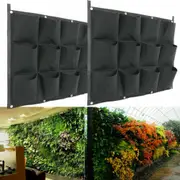 Fin Durable 24 Pocket Planting Bag Hanging Wall Vertical Planter Flower Herb Garden