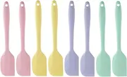 8 Pack Mini Silicone Spatula Set, 21cm Small Rubber Spatula Heat Resistant, Heat Flexible Silicone Spatulas Cake Spatula Scraper Cooking for Mixing, Baking, Non Stick Pans