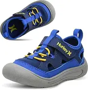 [Hurley] Kids Toddler Water Shoes Lightweight, Quick-Dry, and Protective Closed-Toe Sandals for Boys & Girls. Perfect for beach and pool with extra durable outsole.
