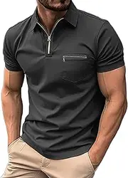 [Generic] Long Sleeved Shirt and Summer Casual Short Sleeved Buttons Lapel Solid Color Short Sleeved T Shirt Tops Mens Shirts Bulk