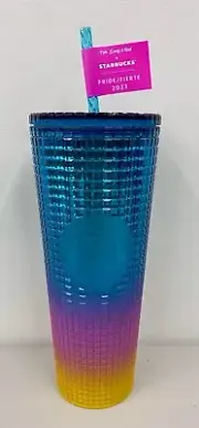 NEW Starbucks 2023 Tim Singleton Colab Pride Rainbow Grid 24oz Venti Tumbler