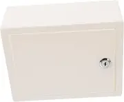 TEHAUX Secure Locking Storage Box Compact Plastic Keepsake Container for Cash Jewelry Documents Modern Design for Home Office Dorm School Durable Easy to Clean White
