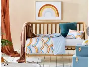 Adairs Kids Rainbow Desert Cot Quilted Quilt Cover Set BNIP RRP $109.99