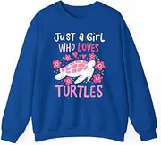 [X.Style] Just a Girl Who Loves Turtles Turtle ds034 Sweater Royal XL