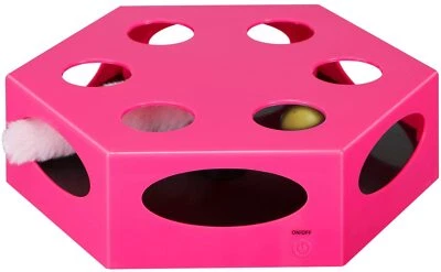 YUEJING Interactive Cat Electric Toy Random Rotating Worm Teaser & Catnip Ball