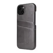 For iPhone 14 Plus Case Deluxe Leather Wallet Back Shell Slim Cover Grey
