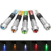 12V 8mm LED Indicator Warning Light Metal Lamp Pilot Panel Dash Car Boat Truck 29 BLUE