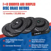F + R Slotted Disc Brake Rotors for Honda Civic / City MB2 MB3 MB7/8/9 MC1 (for: Honda Civic)