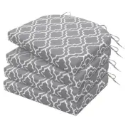 Outdoor Chair Cushions Set of 4, Water 17"x16"x2" (4 Pack) Grey Geometry