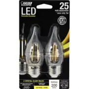 Feit Electric Clear Medium Base LED Decorative Bulb 2.2W 120V 200 lm. 2700K, 1.3