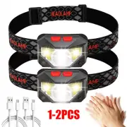 2Pack Headlamp Rechargeable Super Bright LED Head Light Head Flashlight Outdoor