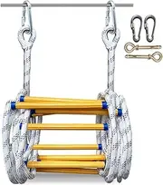 Fire Escape Ladder Anti-Skid Rescue Rope Folding Emergency Fire Escape Ladder Rescue Rope Ladder Soft Compact Weight Capacity up to 420 Kg/5M/16Ft