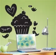 CUPCAKE CHALKBOARD wall stickers MURAL 10 decals birds chalk sweet room decor