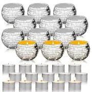 Maxcheck 24 Pcs Disco Ball Candle Holders Bulk Wedding Decoration Disco Ball ...