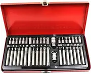 LEDON 40-Piece Hex, Torx, And Spline Socket Bits Set With Metal Storage Box