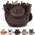 Drawstring Makeup Bag, Cat Makeup Bag, Travel Makeup Organizer, Cosmetic Pouc...