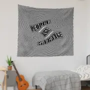 People Are Strange Black White Psychedelic Tapestry Flag Wall Hanging Grommets